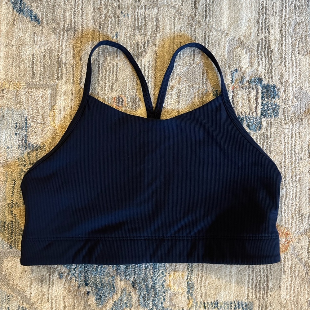 Stori High Neck Y-Back Navy Blue Sports Bra sz 6